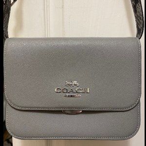 Coach Brynn Flap Crossbody - Snake print Silver/Granite